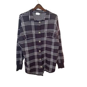 Brown Shacket Womens Size Extra Small Pockets Oversized Casual Cozy Button Down